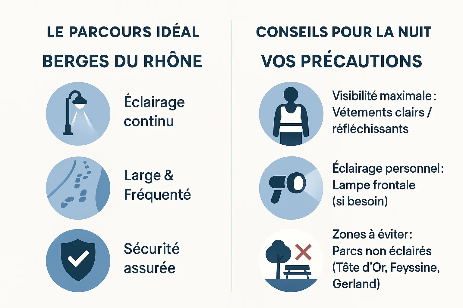 Conseils de sécurité pour courir de nuit à Lyon