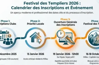 Calendrier des inscriptions du Trail des Templiers 2026.