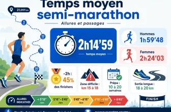 Temps moyen d&rsquo;un Semi-marathon : Moyenne allures
